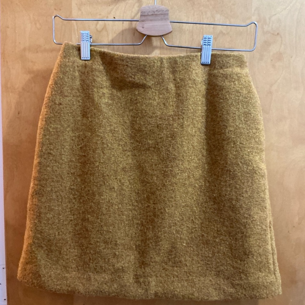 Uniqlo Mustard Wool A-Line Mini Skirt